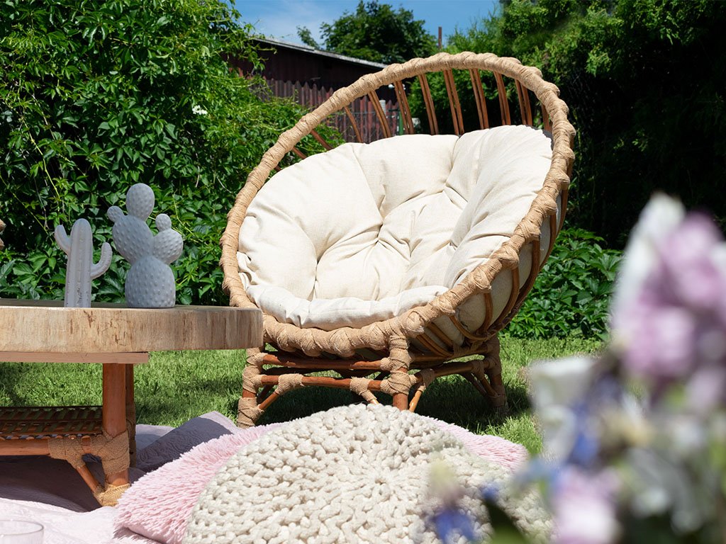 Round Willow Wood Garden Armchair CLER