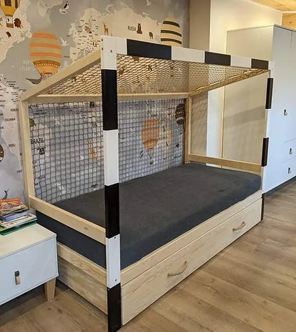 Football Cage Toddler Bed with Drawer