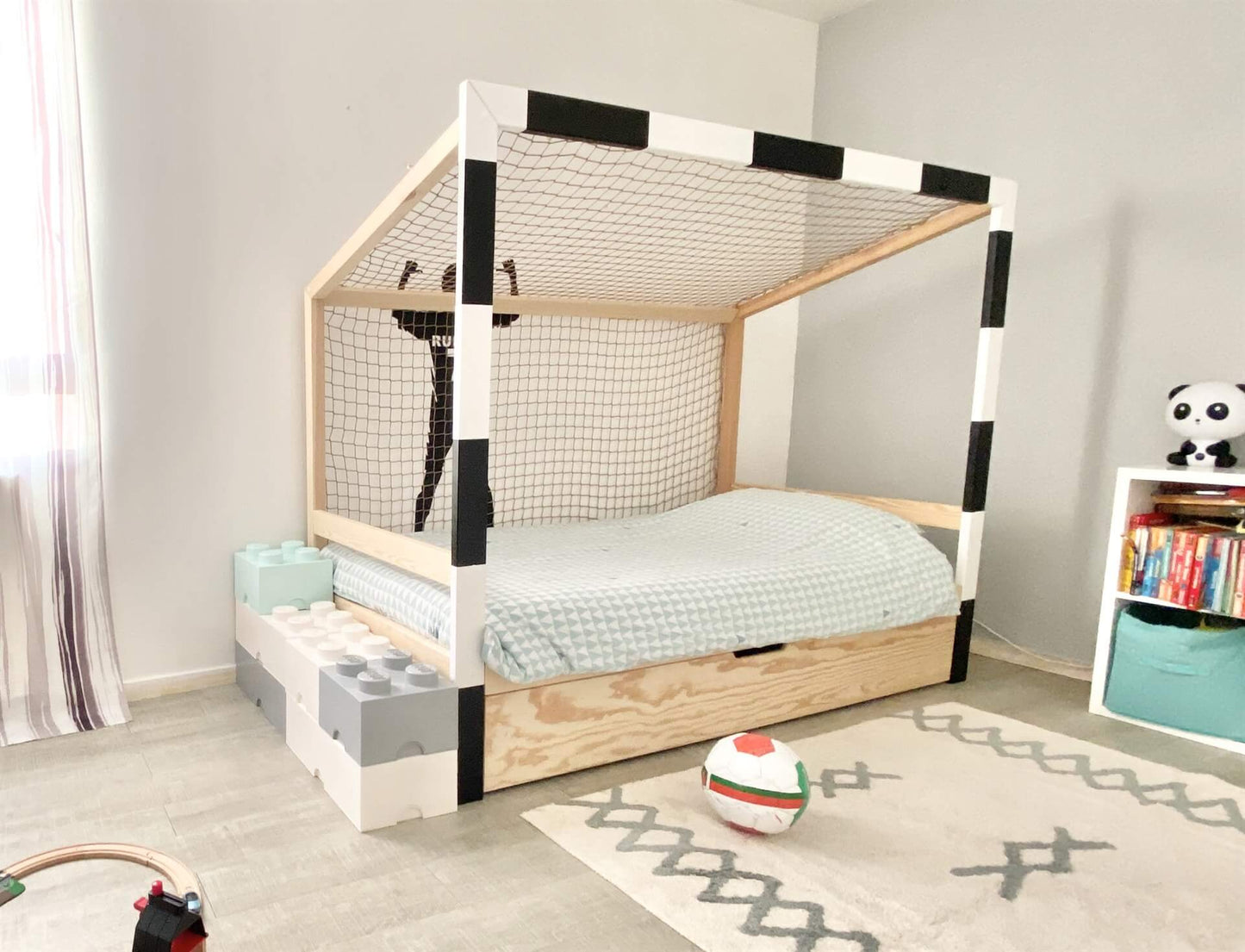 Football Cage Toddler Bed with Drawer