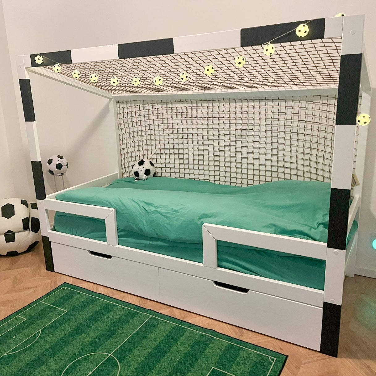 Football Cage Toddler Bed with Drawer