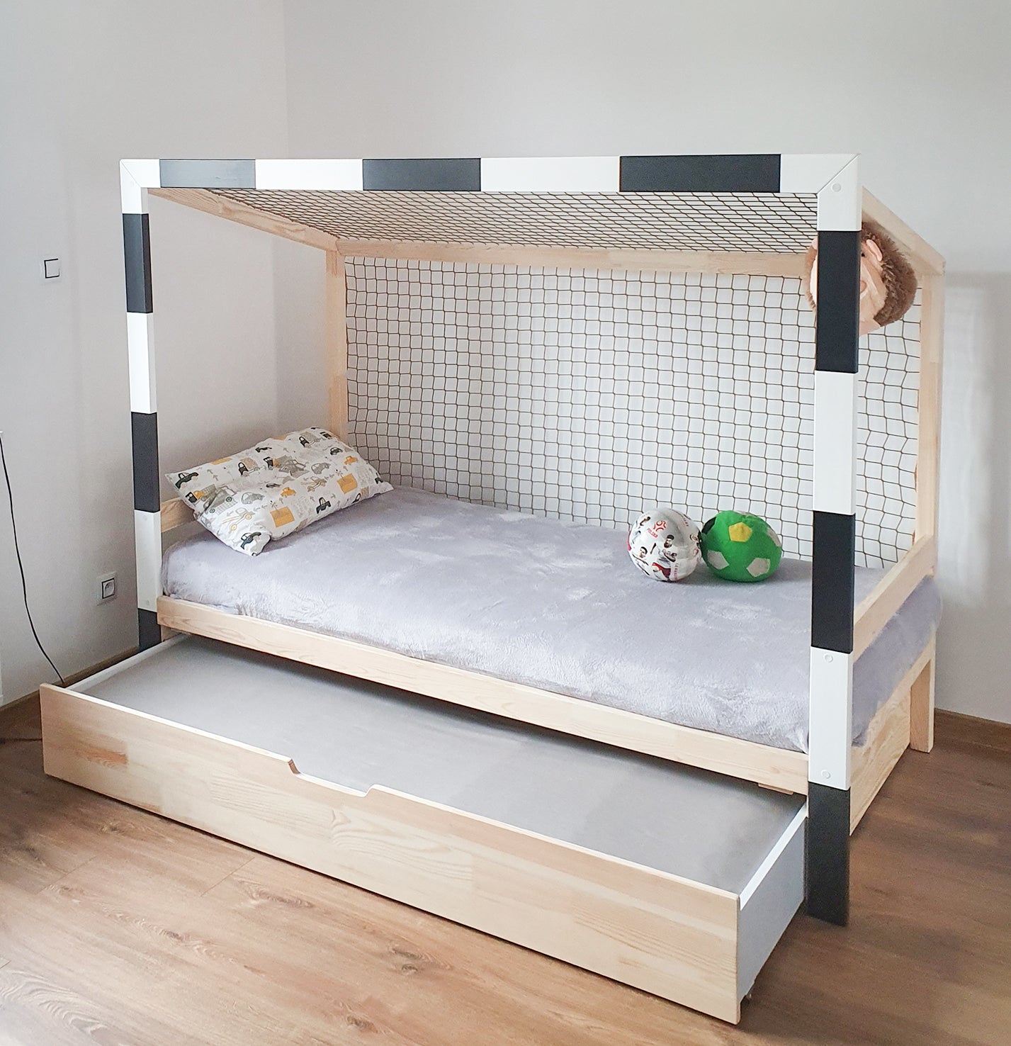 Football Cage Toddler Bed with Drawer