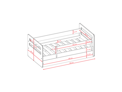 Tomi child bed with barriers