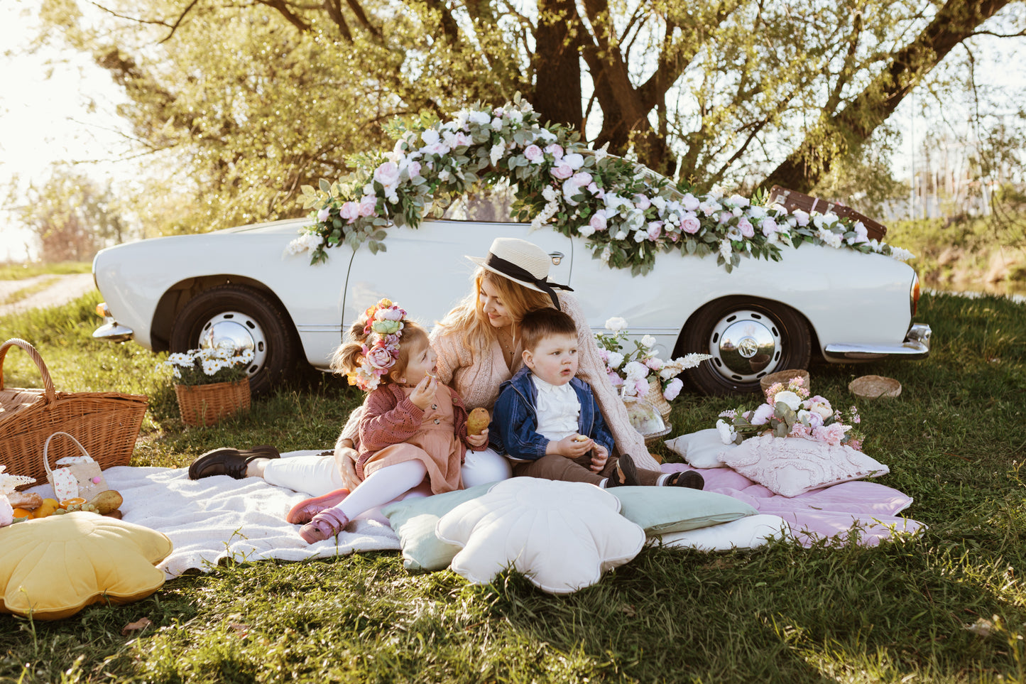 Velvet de alfombra suave para niños Flower rosa "Elderribón rosa"