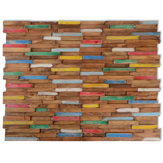 Paneles de cubierta de pared de 10 piezas de teca colorida