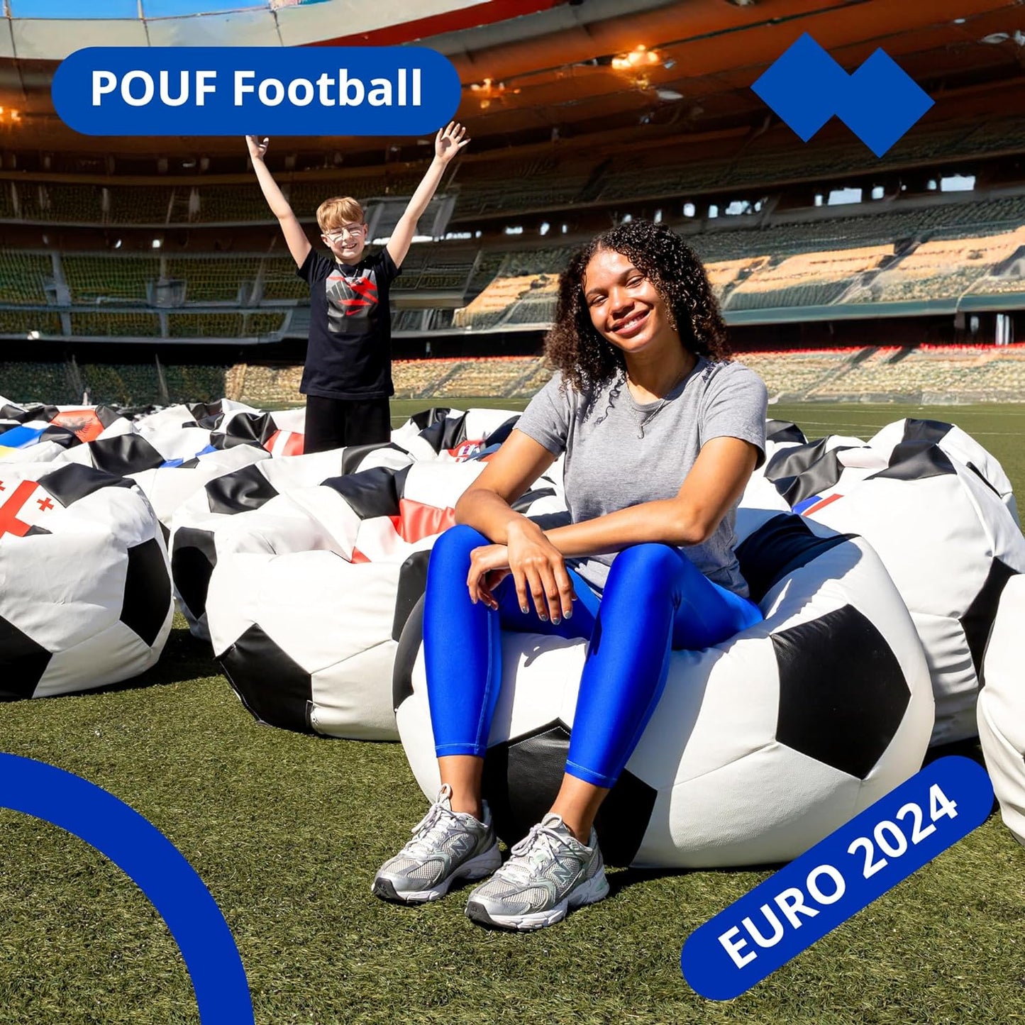 Riese Pouf Soccer Football verschiedene Formate