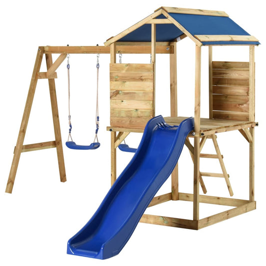 Playhouse Bois Game Struktur XL mit Toboggan Pin Impregne