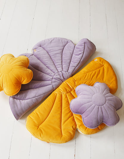 Coussin décoratif Fleur en Velours ou Lin différents coloris