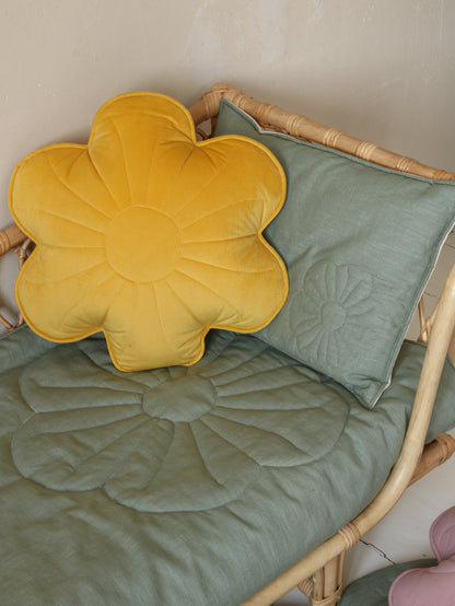 Coussin décoratif Fleur en Velours ou Lin différents coloris