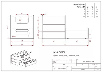 Children's bed with pee drawer