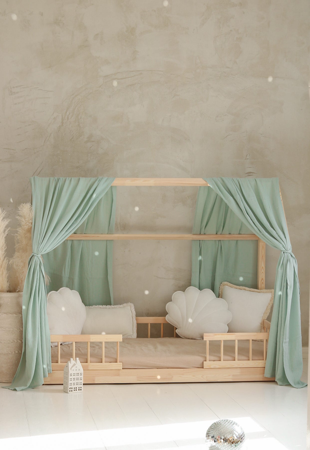 Rideau Toile de lit Cabane Mint