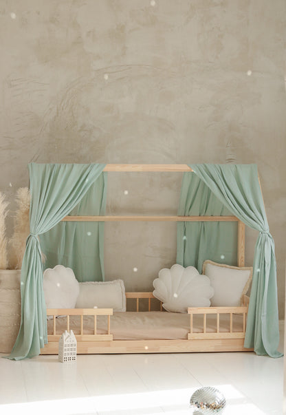 Rideau Toile de lit Cabane Mint