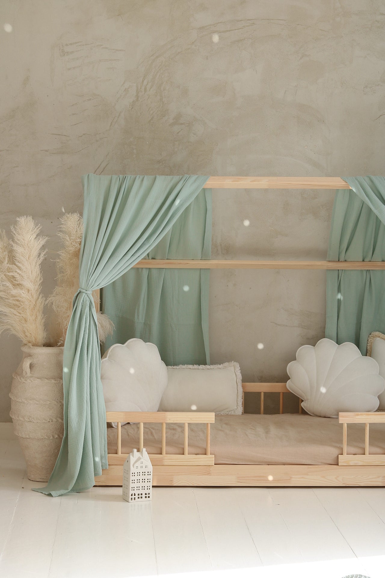 Rideau Toile de lit Cabane Mint