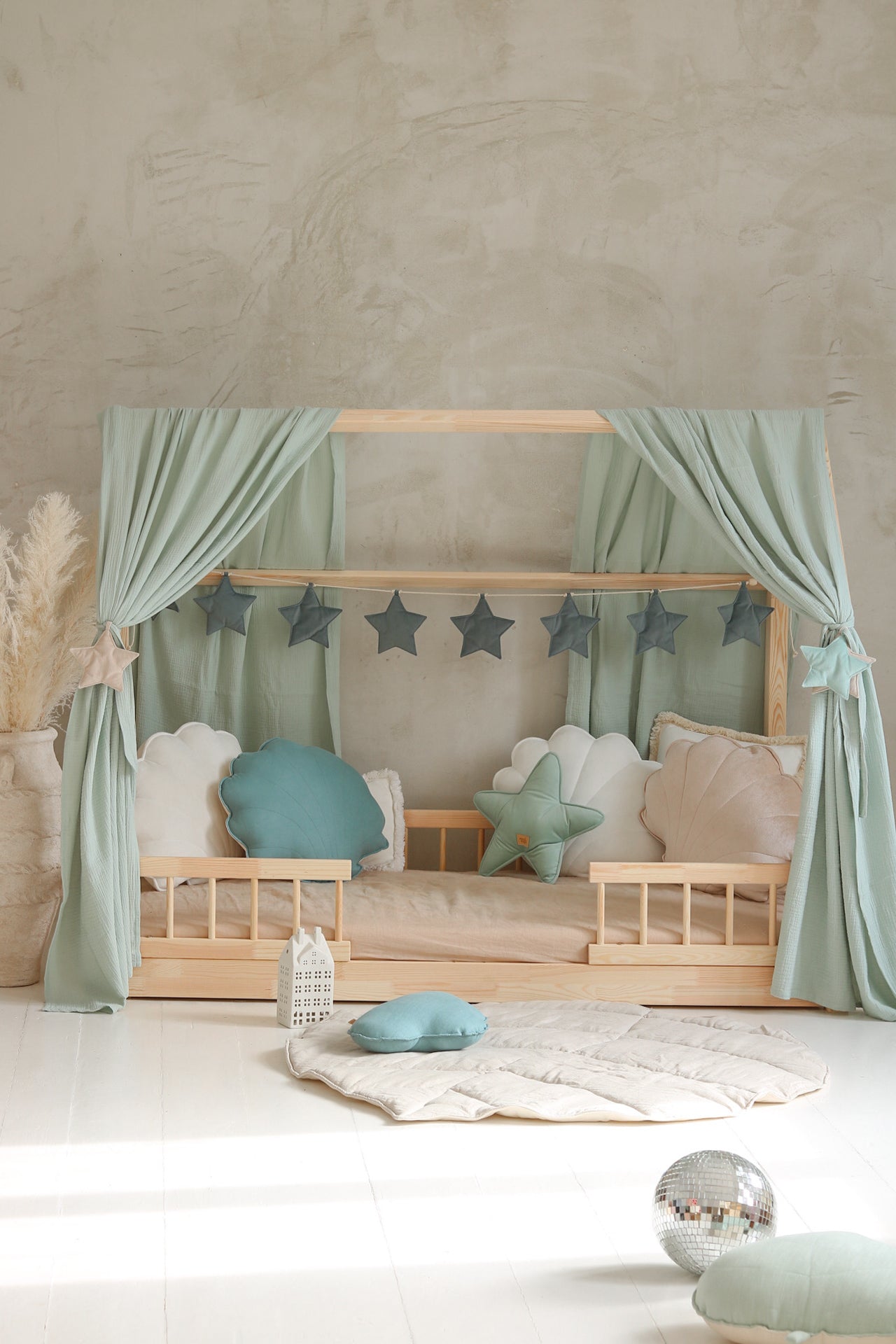 Rideau Toile de lit Cabane Mint