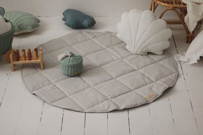 Tapis moelleux pour enfant lin et coton "Pigeon Grey"