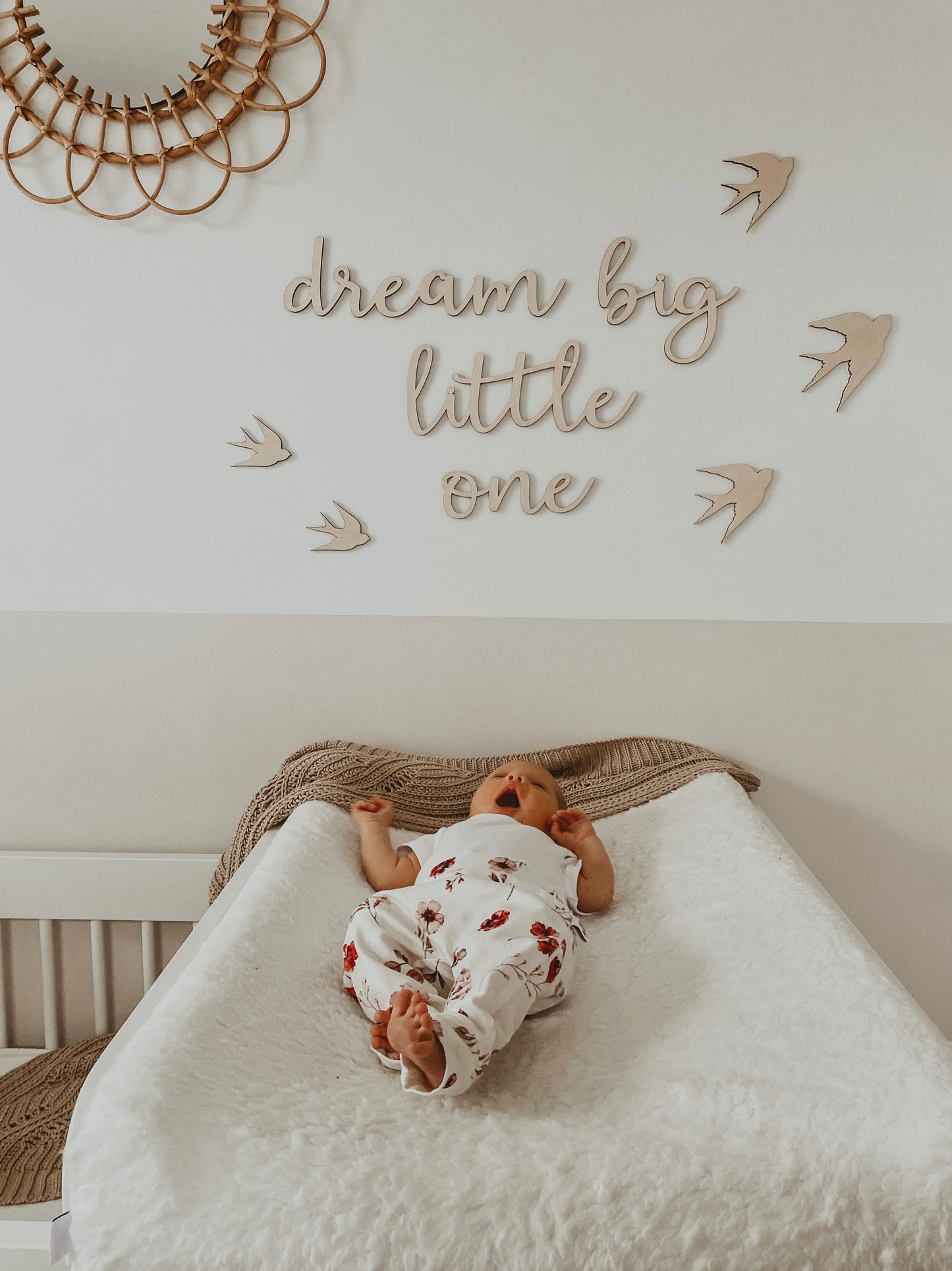 Hermosa escritura decorativa de la pared "Dream Big Little" + Decoraciones