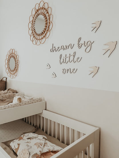 Hermosa escritura decorativa de la pared "Dream Big Little" + Decoraciones