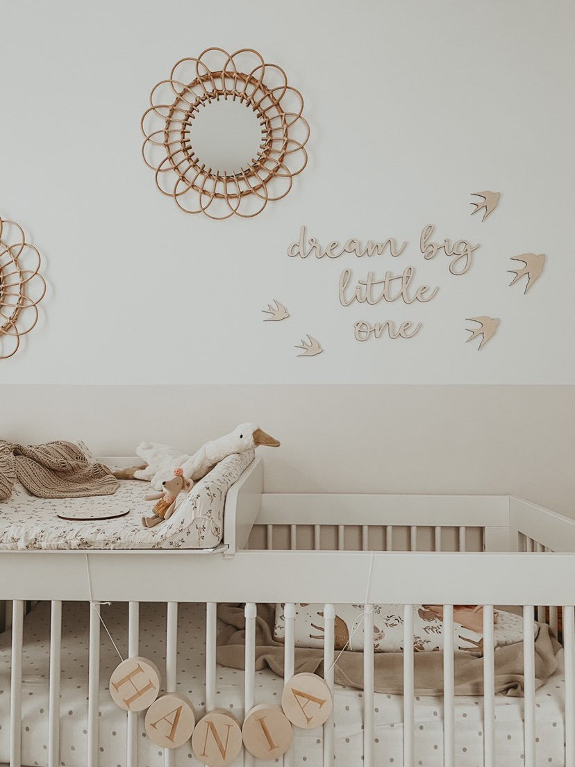 Hermosa escritura decorativa de la pared "Dream Big Little" + Decoraciones