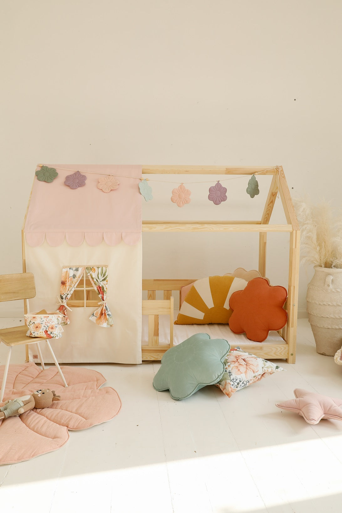 Habillage Maisonnette Rose "Pink" pour lit Cabane