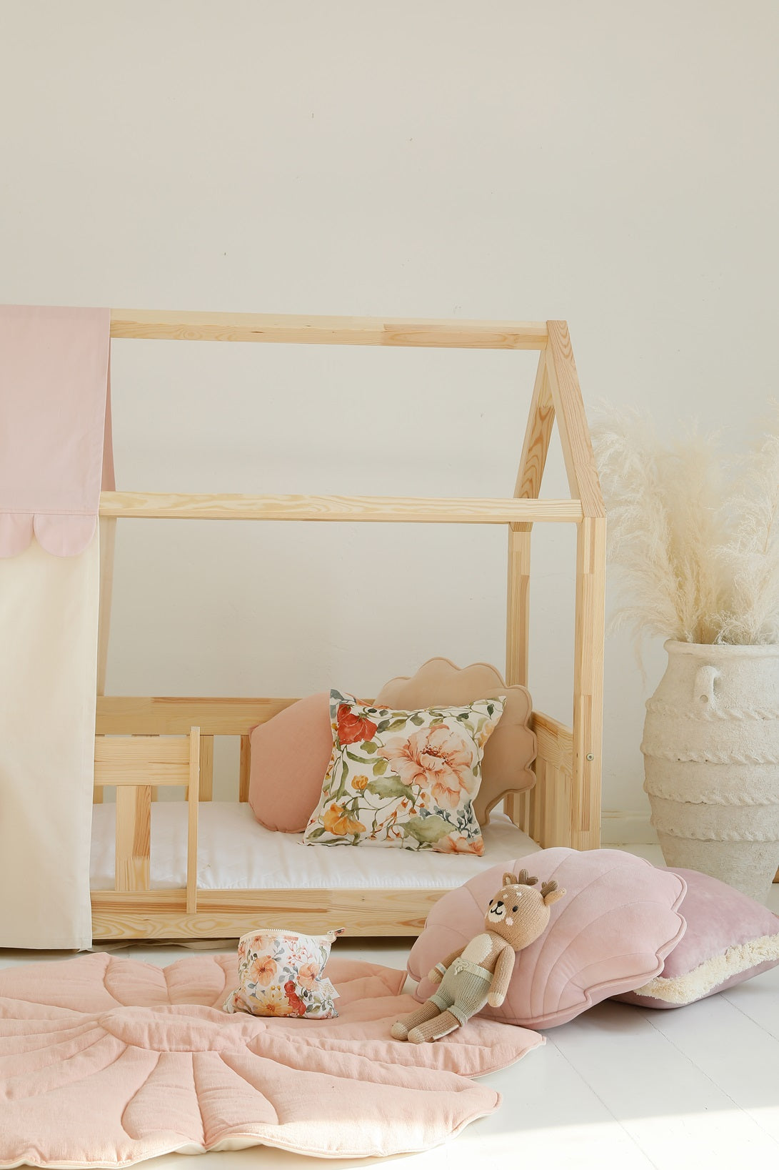 Habillage Maisonnette Rose "Pink" pour lit Cabane