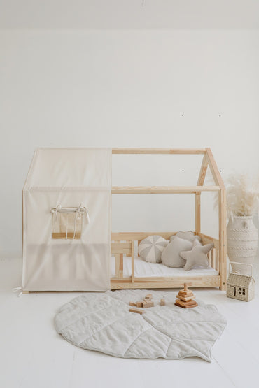 Habillage Maisonnette "Raw Cotton" pour lit Cabane