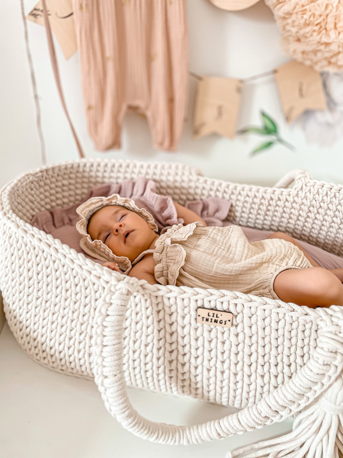 Couffin bébé au crochet avec matelas Moïse