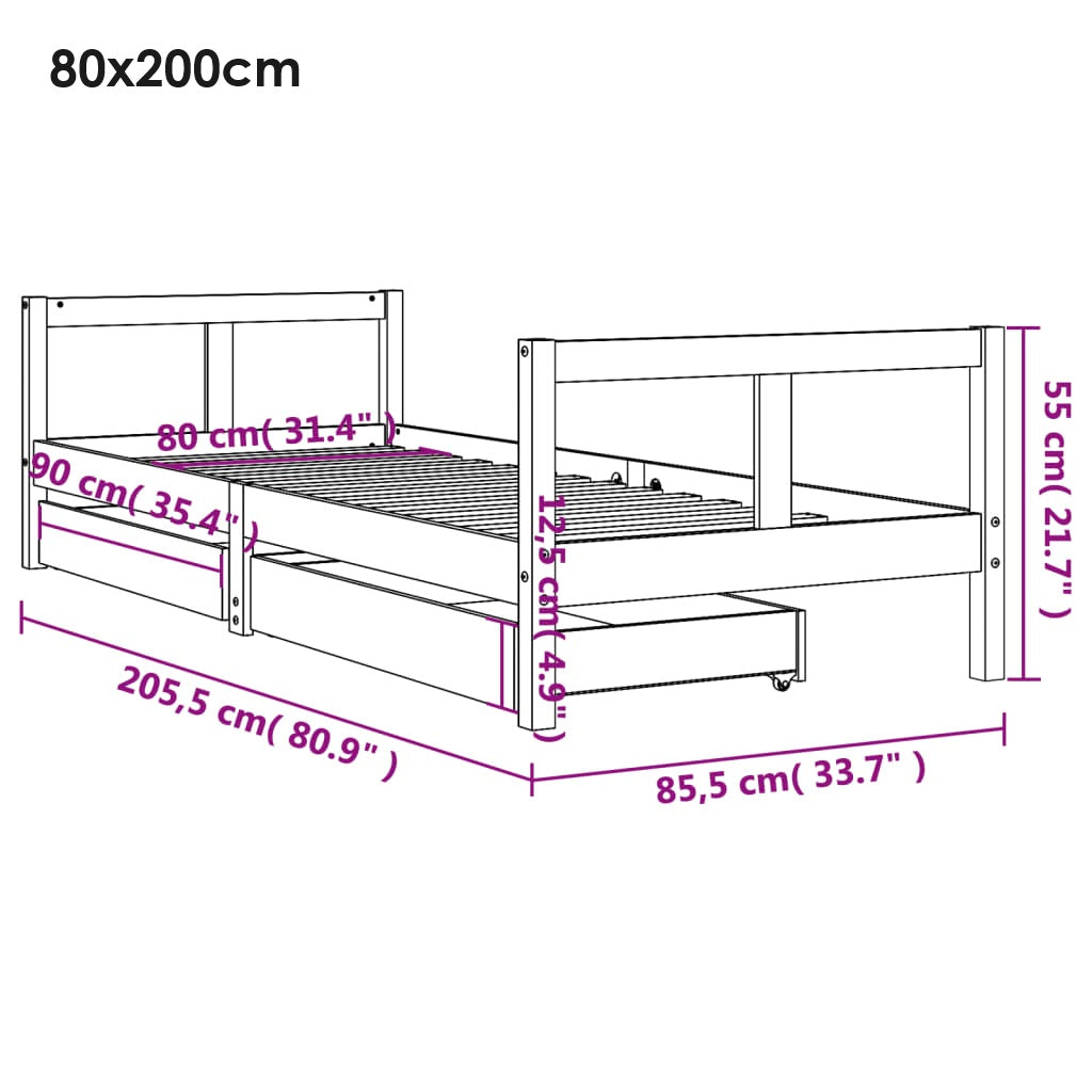 Valco B children's bed with drawers