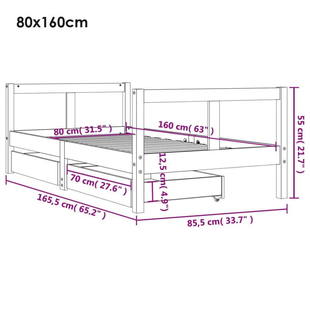 Valco B children's bed with drawers