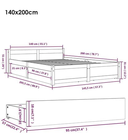 Jules bed frame with white drawers