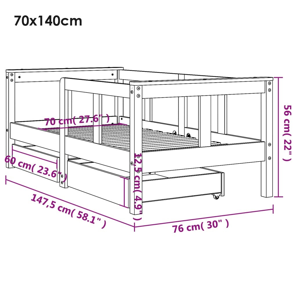 Valco B children's bed with drawers