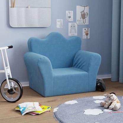 Fauteuil pour enfant velours Bleu