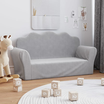 Gray velvet children's sofa bed