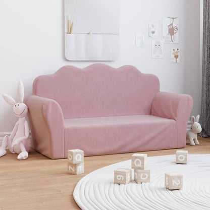 Pink Velvet Children's Sofa