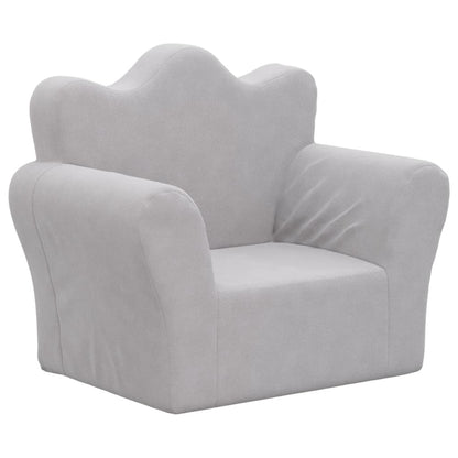 Fauteuil pour enfant velours Gris