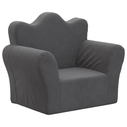 Fauteuil pour enfant velours Anthracite