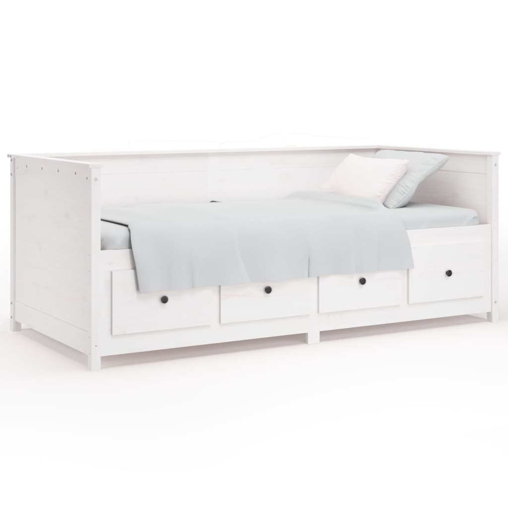 Cama para niños de Manel con cajones de madera blanca