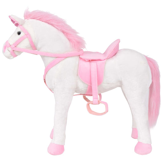 Jouet en peluche Licorne blanc et rose