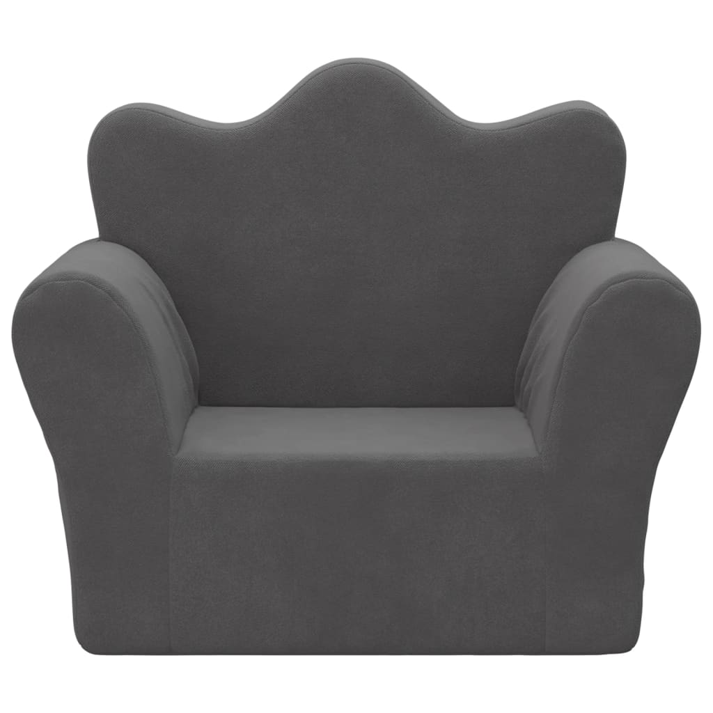 Fauteuil pour enfant velours Anthracite