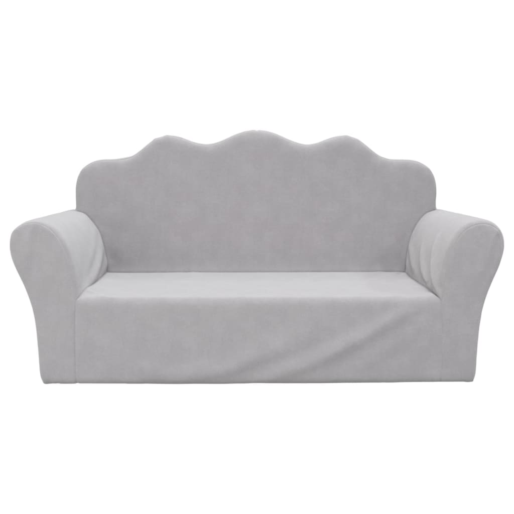 Gray velvet children's sofa bed