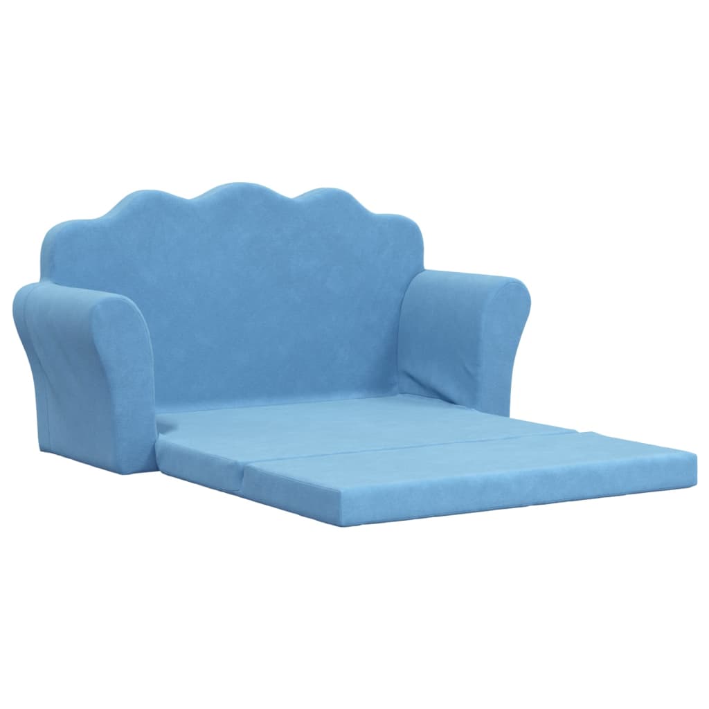 Divano letto per bambini in velluto blu