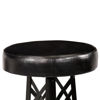 Tabouret EIFFEL lot de 2 acier et cuir véritable