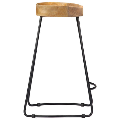 Tabouret lot de 2 GAVIN métal et manguier massif 62cm