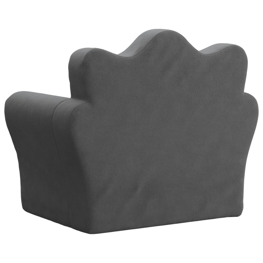 Fauteuil pour enfant velours Anthracite