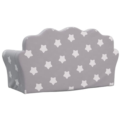 Canapé lit pour enfant velours Gris étoiles