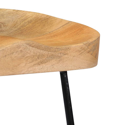 Tabouret lot de 2 GAVIN métal et manguier massif 62cm