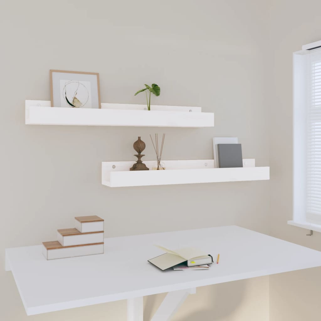 Wall shelves 2 pcs white different monti formats