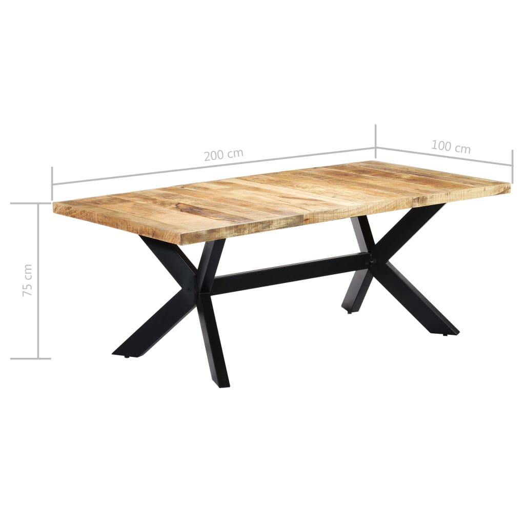 Table de salle à manger 200cm Bois manguier massif INDUS