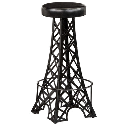 Tabouret EIFFEL lot de 2 acier et cuir véritable