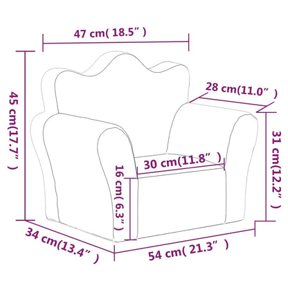 Fauteuil pour enfant velours Gris étoiles