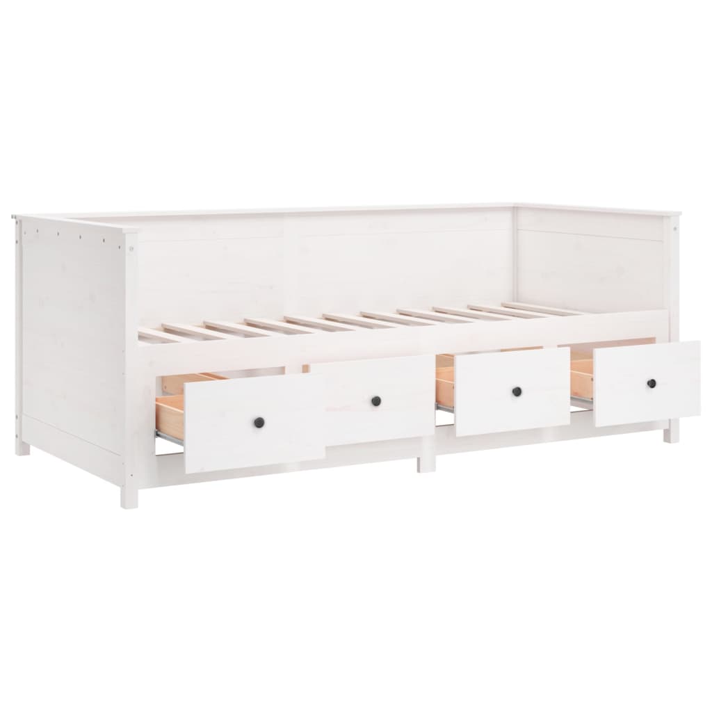 Cama para niños de Manel con cajones de madera blanca