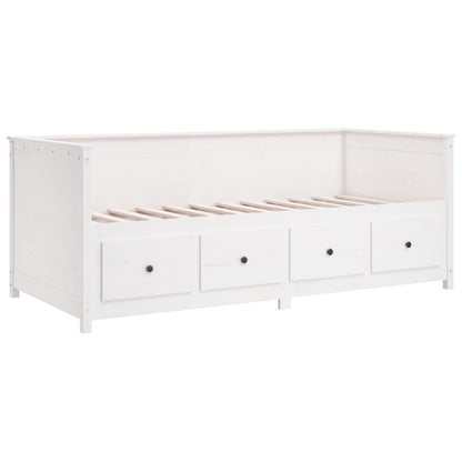 Cama para niños de Manel con cajones de madera blanca